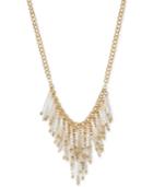 M. Haskell For Inc Gold-tone White Beaded Statement Necklace, Only At Macy's