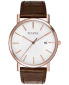 Bulova Men's Brown Leather Strap Watch 37mm 98h51