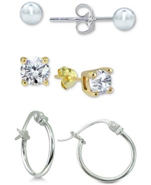 Giani Bernini Two-tone Stud And Hoop Earrings