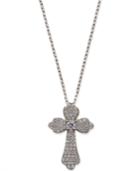 Giani Bernini Cubic Zirconia Pave Cross Pendant Necklace In Sterling Silver, Only At Macy's