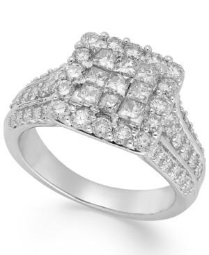 Diamond Halo Ring In 14k White Gold (2 Ct. T.w.)
