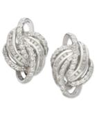 Diamond Earrings, 14k White Gold Love Knot Diamond Earrings (1/2 Ct. T.w.)