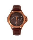 Breed Quartz Bryant Black And Brown Leather Watches 44mm