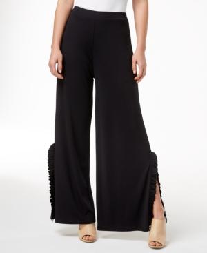 Kensie Ruffle-trim Wide-leg Pants