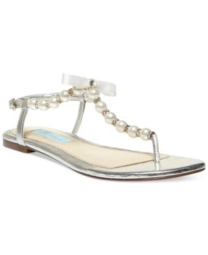 Blue By Betsey Johnson Pearl Flat Thong Sandals Women's Shoes