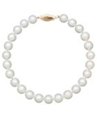 "belle De Mer Pearl Bracelet, 8"" 14k Gold Aa Akoya Cultured Pearl Strand (7-7-1/2mm)"