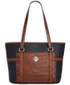 Giani Bernini Croc-embossed Saffiano Tote, Created For Macy's