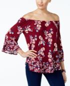 Style & Co Printed Off-the-shoulder Top, Only At Macy's