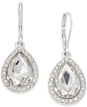 Charter Club Silver-tone Clear Crystal Pear Drop Earrings, Only At Macy's