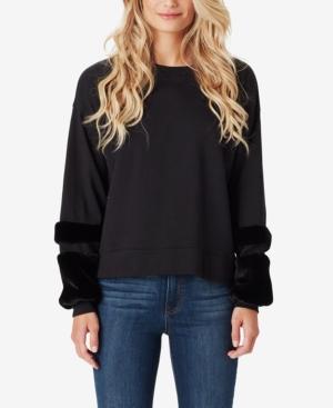 Jessica Simpson Juniors' Molly Faux Fur-trim Sweatshirt