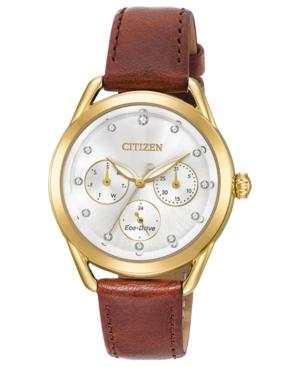 Citizen Drive From Citizen Eco-drive Women's Brown Leather Strap Watch 38mm
