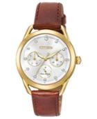 Citizen Drive From Citizen Eco-drive Women's Brown Leather Strap Watch 38mm