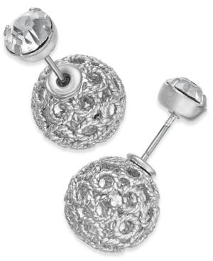 Inc International Concepts Silver-tone Crystal Front-back Earrings, Only At Macy's