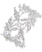 Givenchy Silver-tone Imitation Pearl Ornate Cuff Bracelet