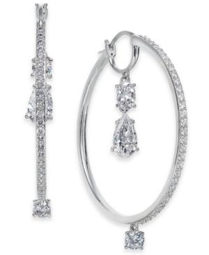 Danori Silver-tone Crystal Hoop Earrings, Created For Macy's (also Available In Rose-gold Tone)