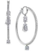 Danori Silver-tone Crystal Hoop Earrings, Created For Macy's (also Available In Rose-gold Tone)