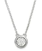 Diamond Necklace, Sterling Silver Diamond Illusion Pendant (1/10 Ct. T.w.)