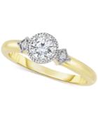 Diamond Bezel-set Engagement Ring (1/2 Ct. T.w.) In 14k Gold