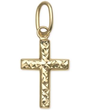 Small Textured Cross Pendant In 14k Gold