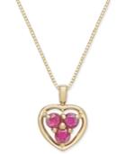 Ruby (3/8 Ct. T.w.) 18 Pendant Necklace In 14k Gold