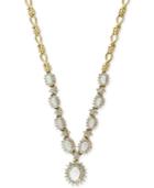 Effy Opal (2-1/4 Ct. T.w.) & Diamond (2 Ct. T.w.) Statement Necklace & 14k Gold