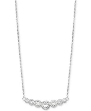 Giani Bernini Cubic Zirconia Bezel 18 Pendant Necklace In Sterling Silver, Created For Macy's