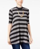 Bcx Juniors' Striped Mock-neck Tunic Top