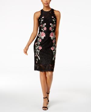 Betsy & Adam Embroidered Lace Dress