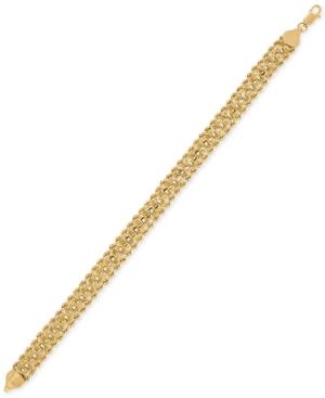 Rope & Circle Link Bracelet In 14k Gold