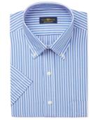 Club Room Men's Easy Care Pink And Blue Stripe Short-sleeve Dress Shirt, Only At Macy's