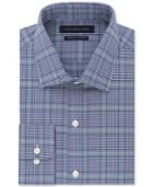 Tommy Hilfiger Men's Fitted Performance Stretch Flex Collar Blue Green Check Dress Shirt
