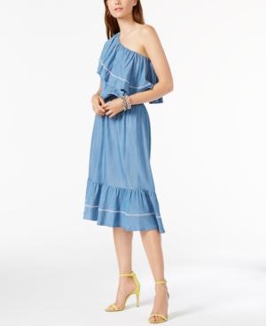 Inc International Concepts One-shoulder Denim Dress, Only At Macy's