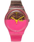 Swatch Unisex Swiss Woodkid Semi-transparent Multicolor Silicone Strap Watch 41mm Suop703