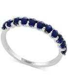 Gemstone Bridal By Effy Sapphire Wedding Band (1/2 Ct. T.w.) In 18k White Gold