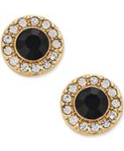 Charter Club Gold-tone Jet And Pave Round Stud Earrings, Only At Macy's
