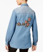Polly And Esther Juniors' Cotton Embroidered Denim Shirt