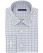 Geoffrey Beene Men's Bedford Cord Classic-fit Blue Multi Check Dress Shirt