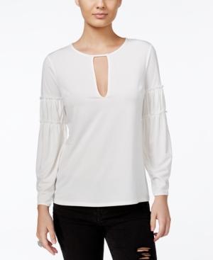 Guess Micah Keyhole Peasant Top