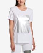 Dkny Step-hem Metallic Graphic T-shirt