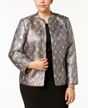 Kasper Plus Size Satin Flyaway Jacket