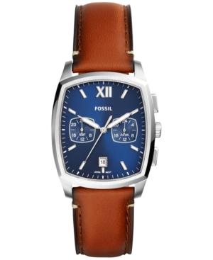 Fossil Men's Knox Dual Time Brown Leather Strap Watch 38x32mm