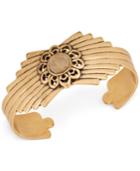Lucky Brand Gold-tone Flower Embellished Cuff Bracelet