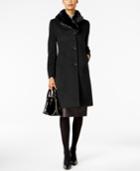 Jones New York Faux-fur-trim Maxi Coat