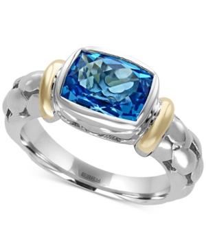 Effy Ocean Bleu Blue Topaz Ring In Sterling Silver And 18k Gold