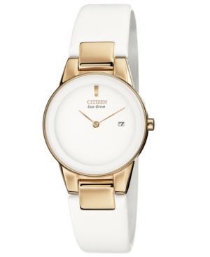 Citizen Watch, Women's Eco-drive Axiom White Leather Strap 30mm Ga1053-01a
