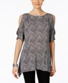 Cable & Gauge Geo-print Off-the-shoulder Top