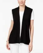Jm Collection Petite Sleeveless Open-front Vest, Only At Macy's