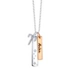 Unwritten Cz Constellation Aries Zodiac Pendant Necklace With Two-tone Silver Plated Charms On Sterling Silver Chain, 18