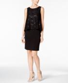 Jessica Howard Petite Sequined Lace Popover Dress