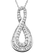 Diamond (1/2 Ct. T.w.) Infinity Pendant Necklace In 14k White Gold